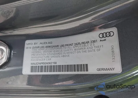 2014 Audi A5 2.0T Premium из США, поврежденный, VIN WAUCFAFR5EA062158